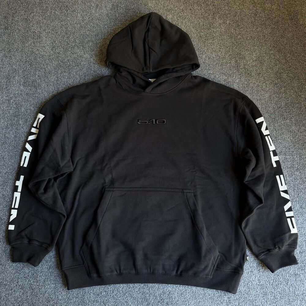 Adidas Five Ten 5.10 Logo Hoodie Black Unisex Large KB0059 Heavyweight Bike MTB